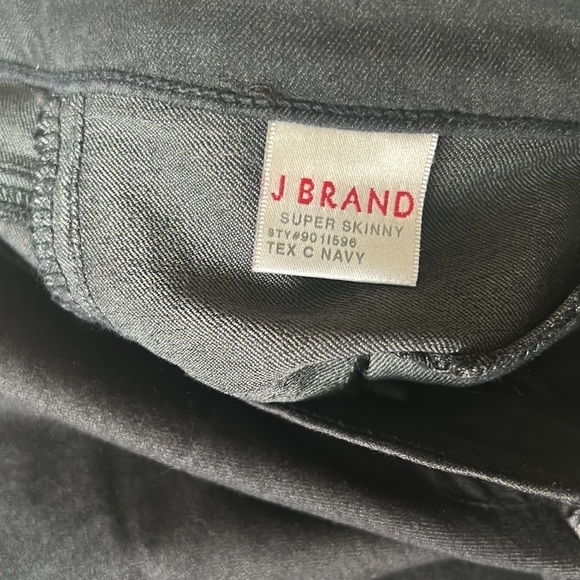 J Brand Womens Black Coated Skinny Jeans Mid Rise Sleek Stretch Denim Size 27 - Picture 4 of 12